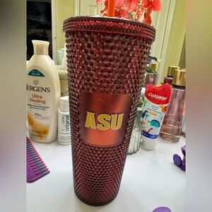 STARBUCKS ASU STUDDED VENTI cold cup w straw NEW w tags( small scratch on front